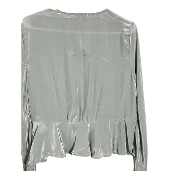 Madewell‎  Bell-Sleeve Wrap Top Blue-Gray Size 4 New  NP057 Faded river - Picture 13 of 14